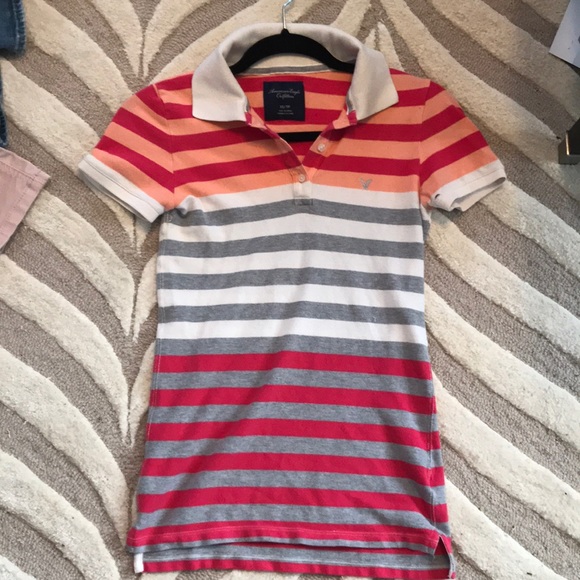 Pink Stripped Polo tee shirt - Picture 1 of 2